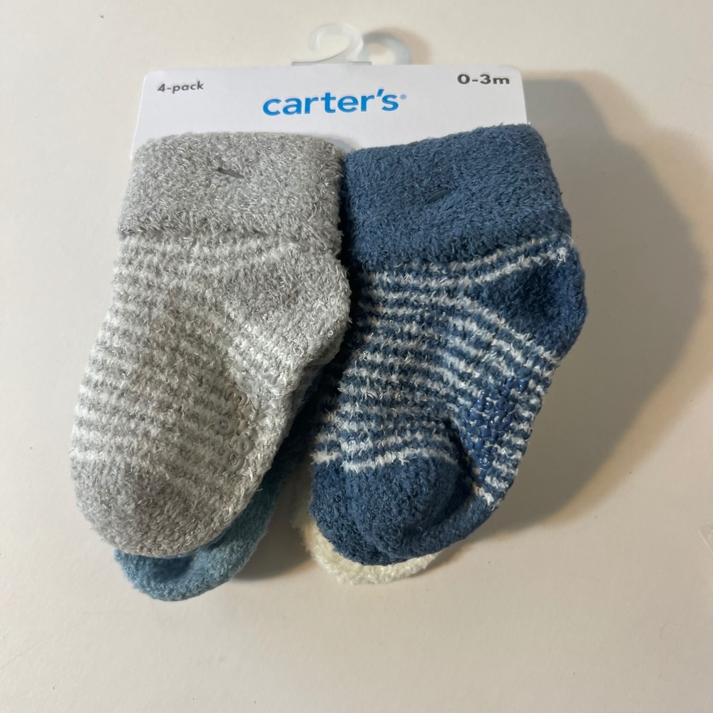 Carters 4 Pack Cozy Chenille Socks 0 - 3 Months NIP Assorted Colors